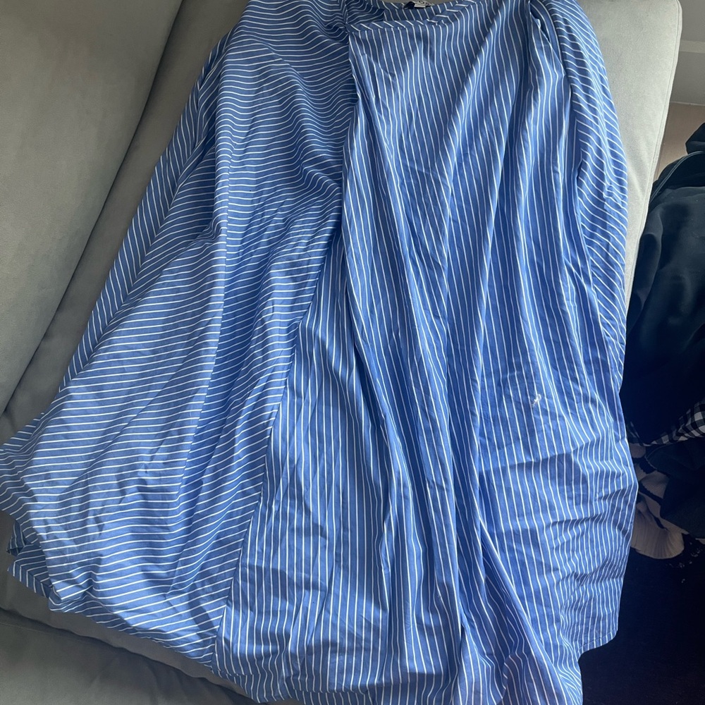 COS Blue and White Striped Maxi Skirt L